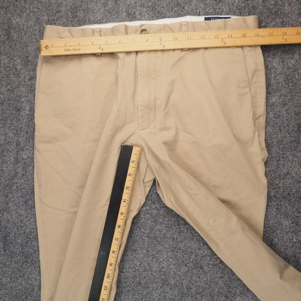 Polo Ralph Lauren Chino Pants Mens 34x30 Tan Stretch Slim Fit Preppy Casual